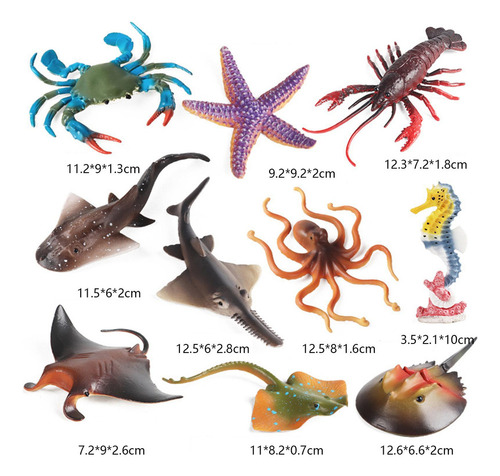10x Animales Marinos Falsos, Animales Marinos For Niños,