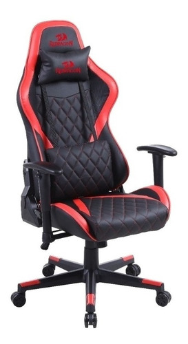 Cadeira de escritório Redragon Gaia C211 gamer ergonômica preta e vermelha com estofado de couro sintético