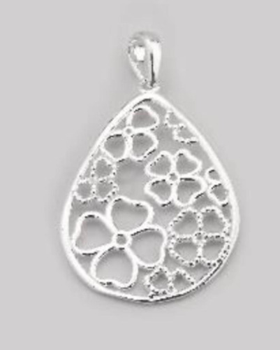 Dije Medalla Flores En Plata 925 . Flor .  Inspira Joyas