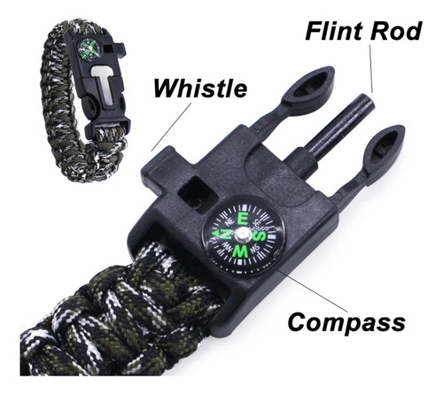 Pulsera Táctica Paracord Supervivencia 2 Unidades