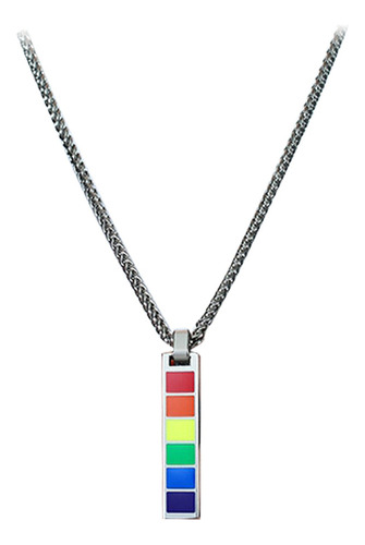 Chic Gay Lgbt Paz Arcoíris Colgante Collar Cadena Boda S