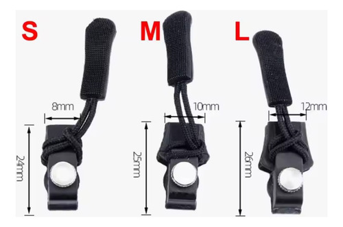 Kit De Reparación De Cierre P/ Campera Mochila Botas Etc X2 Negro T-m X4