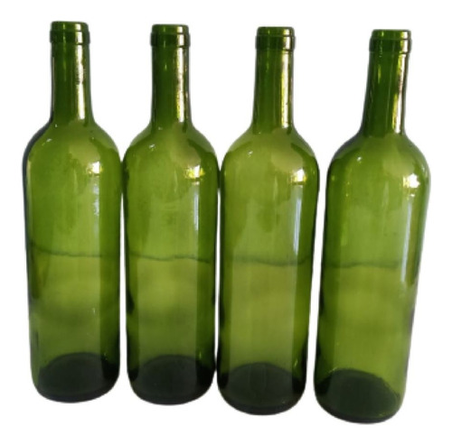 40 Botellas De Vidrio Color Verde Para Vino 750ml Con Corcho