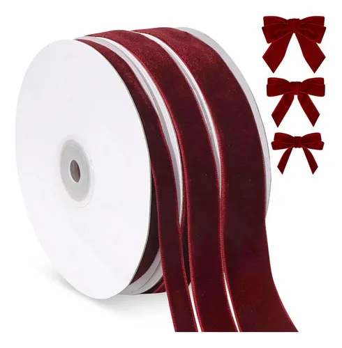 3pcs Cinta De Terciopel Para Adornos De Árbol De Navidad