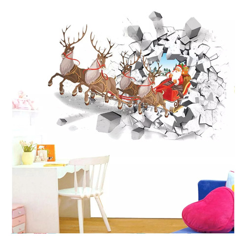 . Pegatinas De Pared De Navidad Creativo 3d Santa Claus