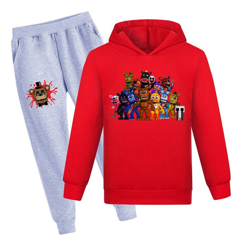 Five Nights At Freddy's Sudadera Gris Con Capucha + Pantalón