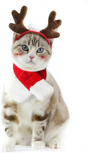 Disfraces De Gato De Navidad Con Bufanda Talla Única