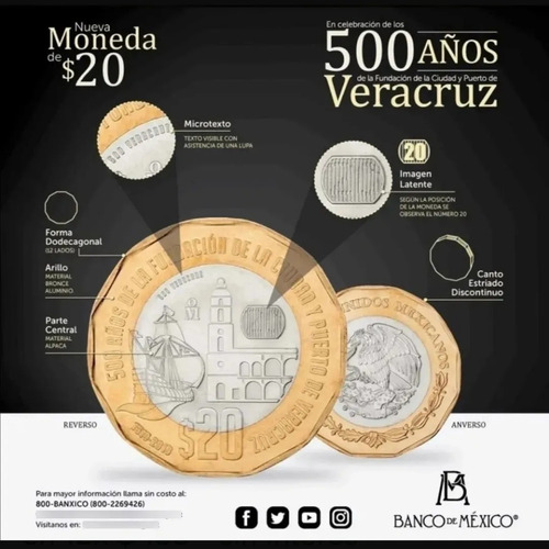 Moneda Conmemorativa Puerto Veracruz De Colección