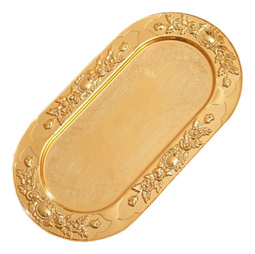Plato Dorado Para Fruta, Plato De Postre, Adorno De Lujo,