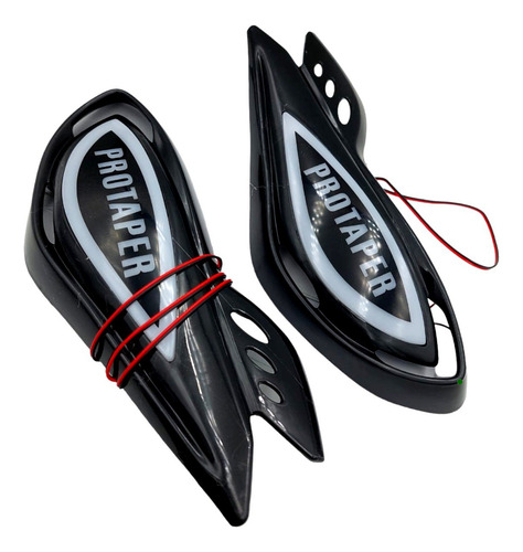 Cubre Levas Guardamano Plástico Color Negro Con Luz A2 Moto