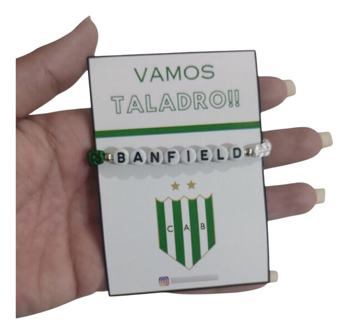 Pulsera Equipos De Futbol Clubes Artesanales Banfield 0 Mm