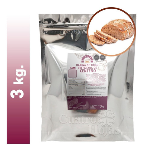 Harina Preparada Para Pan De Centeno Integral 3 Kg