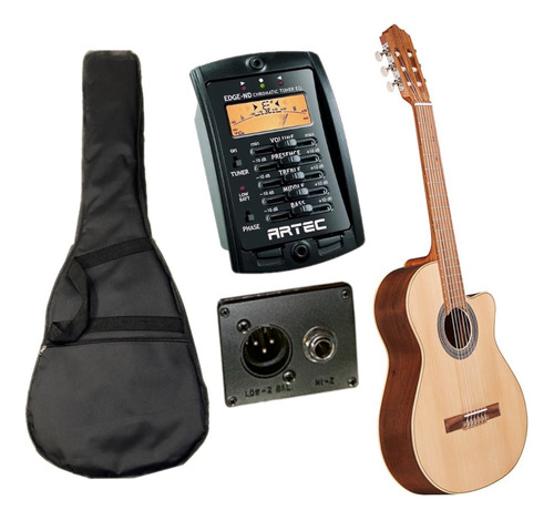 Guitarra Criolla Fonseca 41kec Con Eq Y Funda - Plus