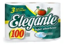 Comprar Bolson Rollo De Cocina Elegante Super Absorbente Premium 3 Rollos 100 Paños