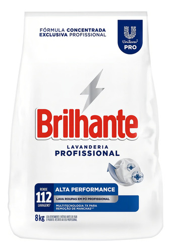 Lava Roupas Sabão Em Pó Brilhante 8 Kg Lavanderia Alta Performance Lavagem Pro