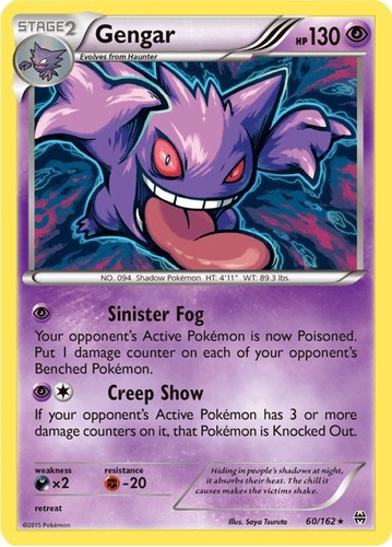 Cartas Pokemon Gengar 60/162 Reverse Xy Breakthrough Bkp