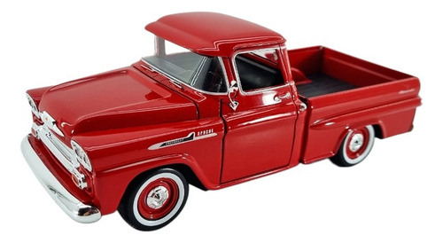1958 Chevy Apache Fleetside Pickup Esc. 1:24 Motormax Roja Rojo