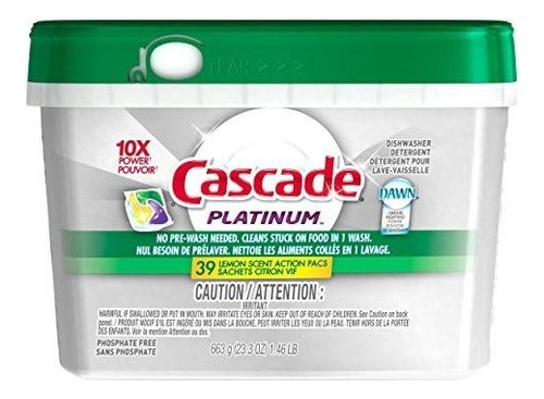 Cascade Platinum Actionpacs Dishwasher Detergent Lemon Burs