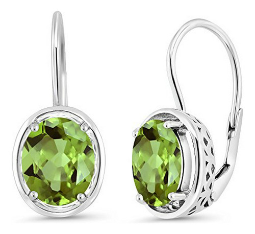 Pendientes Colgantes Peridoto Plata Ley 925