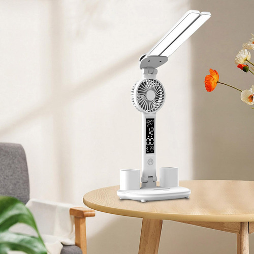 Wpd Lámpara De Mesa Con Ventilador Multifuncional 3 Modos