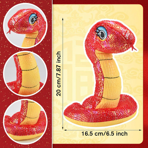 2pcs Juego De Dos Juguetes De Peluche Serpiente De Año