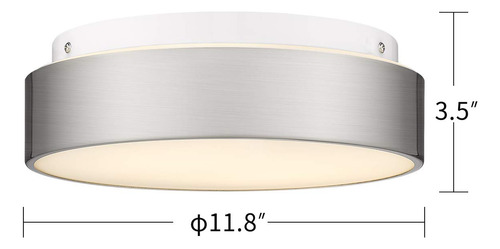 Luminária De Teto Autelo 12 Flush Mount Glass Brushed Ni