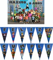 Comprar Roblox Poster Y Banderin Decoracion Cumpleaños Videojuego