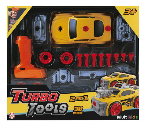 Carrinho De Brinquedo 2 Em 1 C/ Ferramenta Multikids Br2160 Cor Amarelo