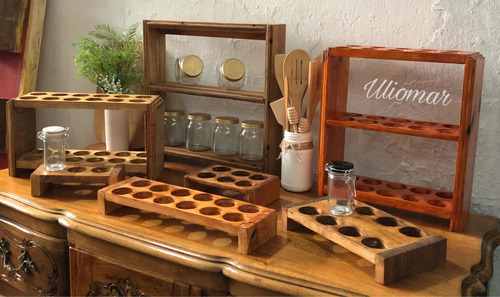 Mueble Especiero Repisa Estantero Madera Rústica Hidrolaca Marrón
