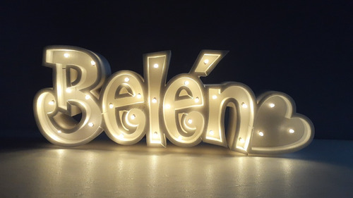 Imagen 3 de 8 de Nombres Iluminados 6 Letras 30 Cm Tu Nombre Polyfan Luces
