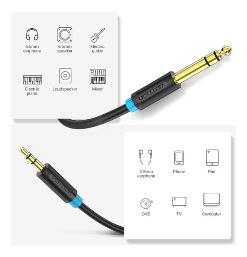 Cabo Audio P10 6.5mm X P2 3.5mm 1m Vention Babbf