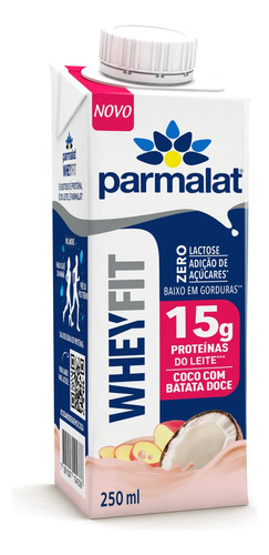 Bebida Láctea UHT Coco com Batata-Doce Zero Lactose Parmalat Wheyfit Caixa 250ml
