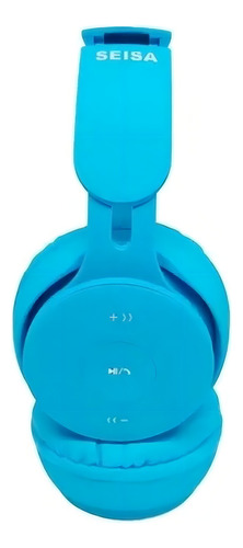 Fone de ouvido esportivo Bluetooth com faixa de cabeça sem fio 8653y9 cor azul