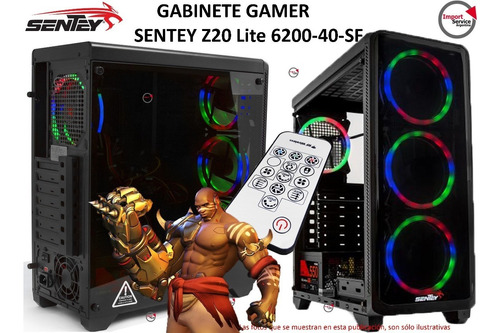 Gabinete Sentey Z20 Lite 6200-40-sf  Vidrio Templado Gamer