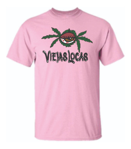 Remera Negra Hombre Estampada Vinilo Viejas Locas