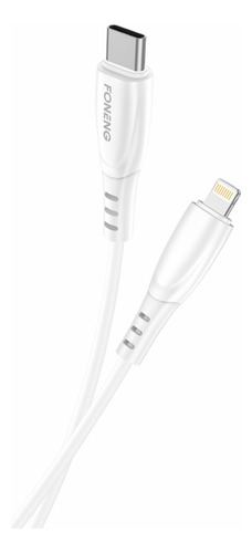 Cable De Datos Foneng X75 iPhone/tipo-c 3a 1mt Ub Color Blanco