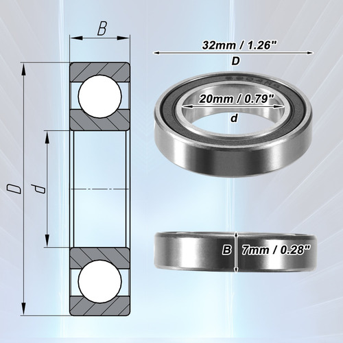 10 Piezas De Rodamiento De Bolas, 20 X 32 X 7 Mm 6804-2rs