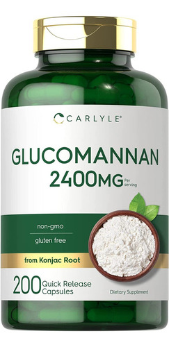 Glucomanano Carlyle 200 Capsulas Hecho En Usa Sabor S/n
