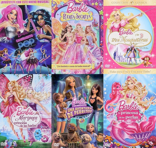 Barbie Princesas Coleccion 6 Peliculas Dvd Paquete 2