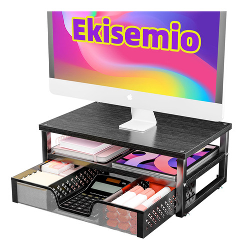 Ekisemio Soporte Elevador De Madera Para Monitor De 2 Nivele