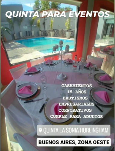 Quinta Para Eventos Y Fiestas/zona Oeste/hurlingham/ Salon De Fiestas. A Minutos De Capital Y Al Rededores Cerca Del Shoping Plaza Oeste . / Exelente Ubicacion.