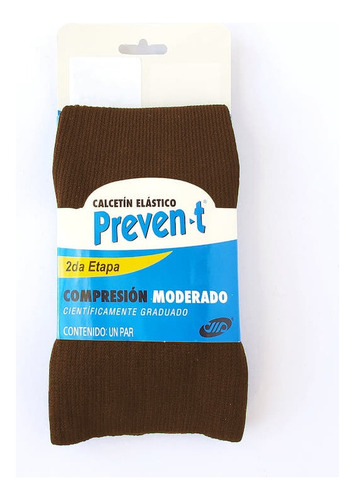 Calcetines Preven-t Nylon Compresión Moderada Café Ext Gde