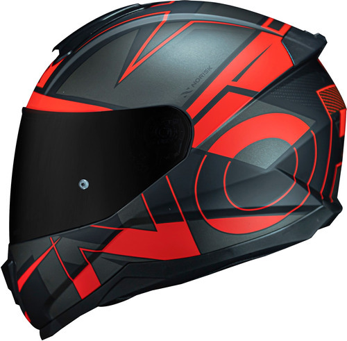 Capacete Feminino Masculino Norisk Razor Axial Vermelho Cor Preto / Vermelho Fosco Tamanho do capacete 54