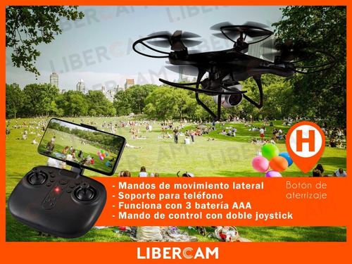 Drone Con Camara Transmite En Vivo Celular Fpv Wifi Luz Led