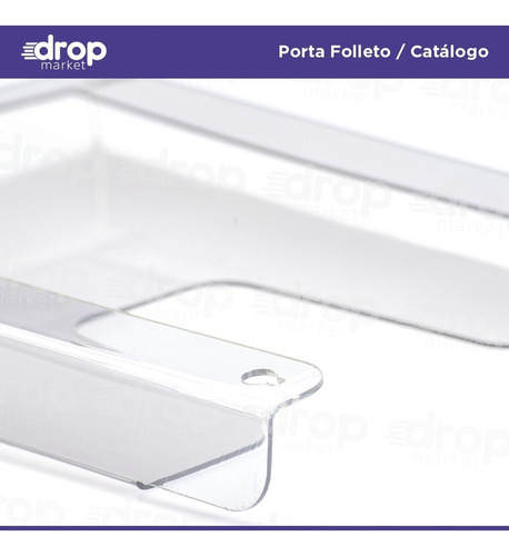 Imagen 5 de 10 de Porta Folletos Hojas Catálogos A4 Tipo Acrílico Pared X 10u.