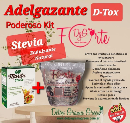 Te Adelgante Dtox Forte 30 Dias + Stevia Educorante Ansiedad