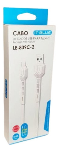 Cabo Usb Tipo Type C Turbo Para Asus Zenfone 3 - 2 Metros Cor CONECTOR TIPO C Branco