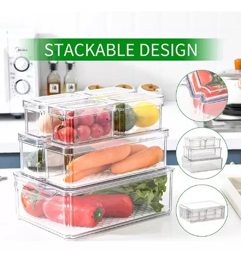 CASATUA Organizador Refrigerador Cocina Set 7 Contenedores Con Tapa CasaTua