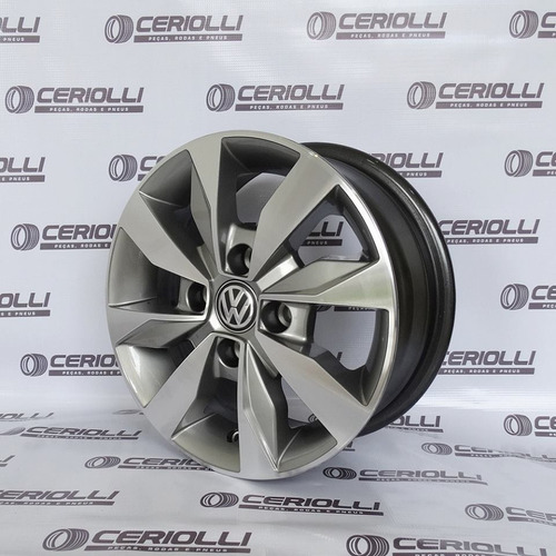 Jogo 4 Rodas Aro 13 Gol Kr R74 4x100 + Bicos Cortesia Espor Cor Grafite Diamante 4x100