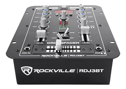 Rockville Mezclador Dj De 2 Canales Rdj3bt Con